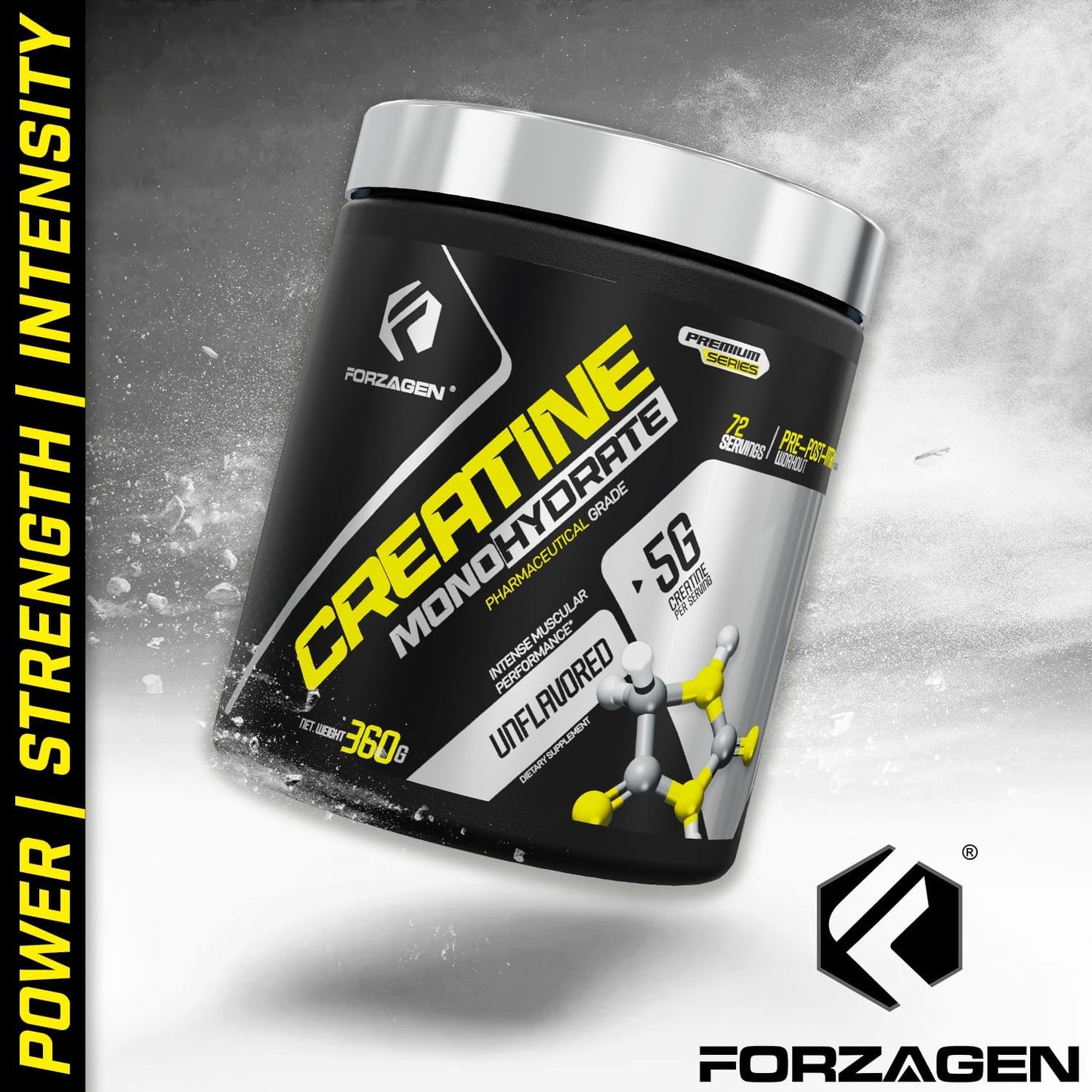 Creatine Monohydrate Powder Unflavored, Micronized Creatine Powder for Muscle Gain for Men & Women, Creatina Monohidratada En Polvo, Creatina Para Aumentar La Masa Muscular - 72 Servings
