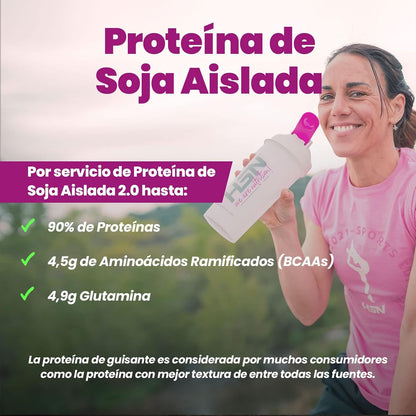 Proteína De Soja Aislada De HSN | Sin Sabor 2 Kg = 67 Tomas Por Envase | 100% Vegana | Soy Protein Isolate | No-Gmo, Sin Gluten