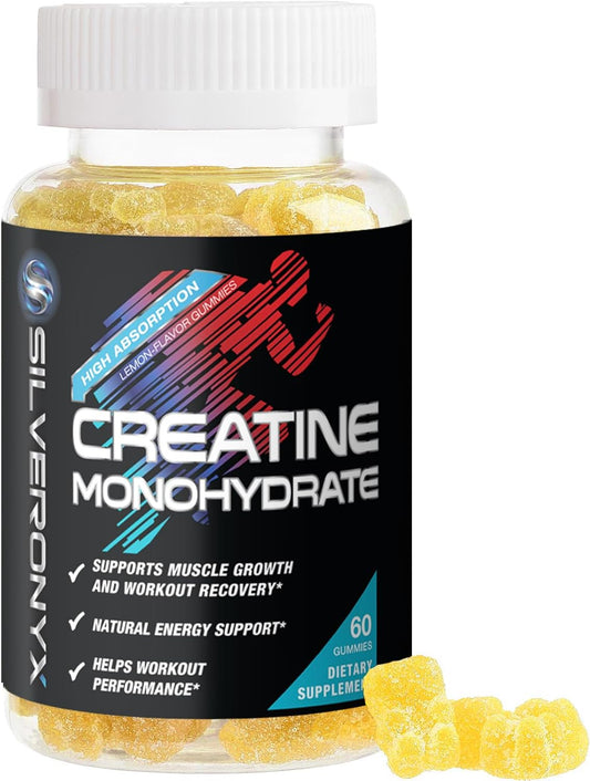 Creatine Gummies - 1000 MG (1G) Creatine Monohydrate per Gummy - Best Micronized, Sugar Free Creatine Chewable for Men & Women - Supports Lean Muscle, Strength, Energy & Endurance - 60 Lemon Gummies