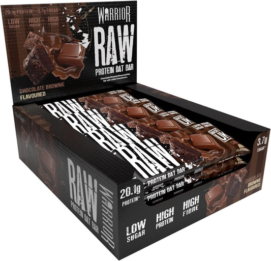 Barritas De Proteína Cruda  Flapjack (20 G) - 12 X 75 G - Snack Saludable De Avena Para El Desayuno Que Aporta Energía Y Crecimiento Muscular (Brownie De Chocolate)