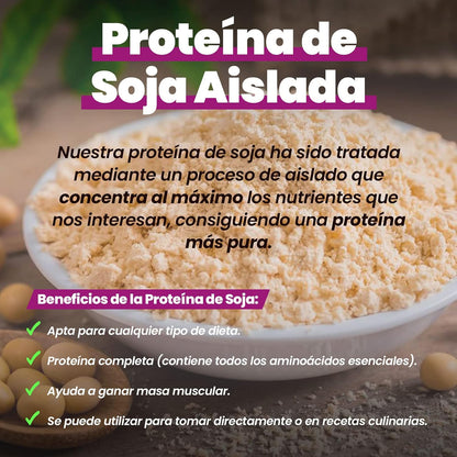 Proteína De Soja Aislada De HSN | Sin Sabor 2 Kg = 67 Tomas Por Envase | 100% Vegana | Soy Protein Isolate | No-Gmo, Sin Gluten