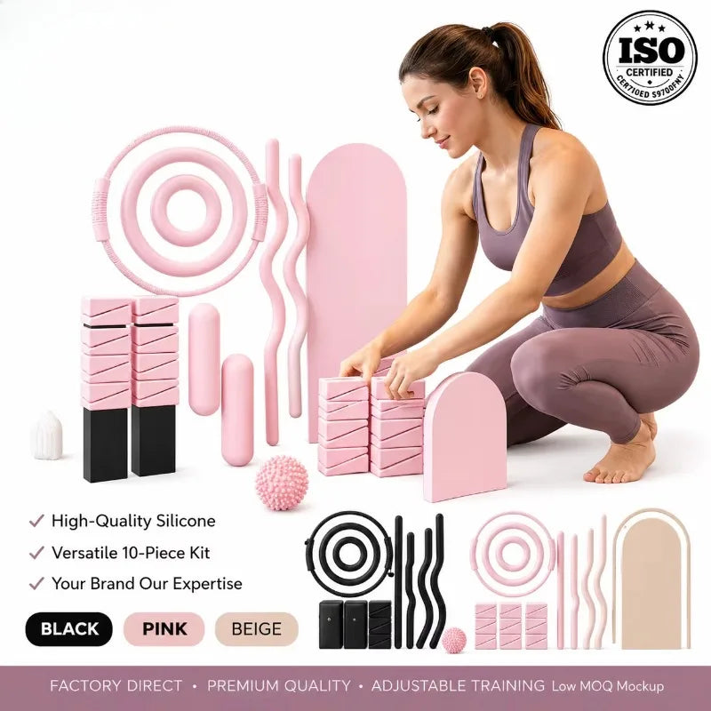 Weighting Bar, Silicone Dumbbell Yoga Mat, Home Gym Fitness Set, Free Combination Pilates Set, Exercise Set