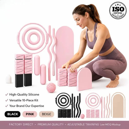 Weighting Bar, Silicone Dumbbell Yoga Mat, Home Gym Fitness Set, Free Combination Pilates Set, Exercise Set