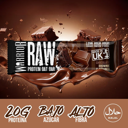 Barritas De Proteína Cruda  Flapjack (20 G) - 12 X 75 G - Snack Saludable De Avena Para El Desayuno Que Aporta Energía Y Crecimiento Muscular (Brownie De Chocolate)