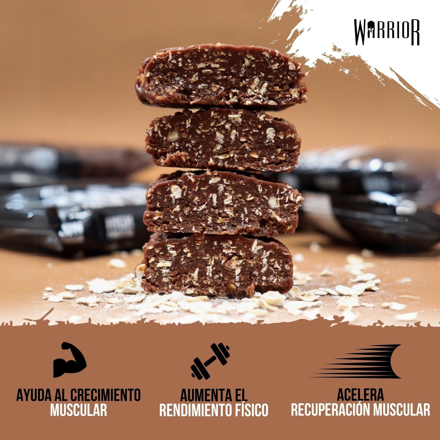 Barritas De Proteína Cruda  Flapjack (20 G) - 12 X 75 G - Snack Saludable De Avena Para El Desayuno Que Aporta Energía Y Crecimiento Muscular (Brownie De Chocolate)