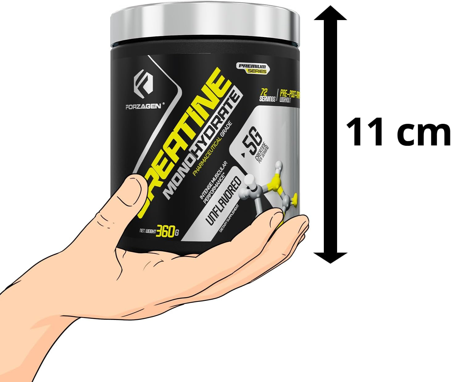 Creatine Monohydrate Powder Unflavored, Micronized Creatine Powder for Muscle Gain for Men & Women, Creatina Monohidratada En Polvo, Creatina Para Aumentar La Masa Muscular - 72 Servings