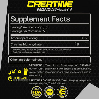 Creatine Monohydrate Powder Unflavored, Micronized Creatine Powder for Muscle Gain for Men & Women, Creatina Monohidratada En Polvo, Creatina Para Aumentar La Masa Muscular - 72 Servings